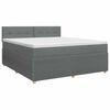 vidaXL Box Spring Bed with Mattress Dark Grey 153 x 203 cm Fabric