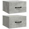 vidaXL Wall-mounted Bedside Cabinets 2 pcs Concrete Grey 35x35x20 cm