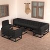 vidaXL 10 Piece Garden Lounge Set with Cushions Solid Pinewood