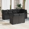 vidaXL Garden Sofa Set Black Poly Rattan