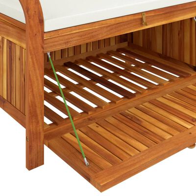 vidaXL Garden Storage Bench with Cushion 91 cm Solid Wood Acacia
