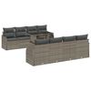 vidaXL Garden Sofa Set with Cushion 7 pcs Grey Poly Rattan