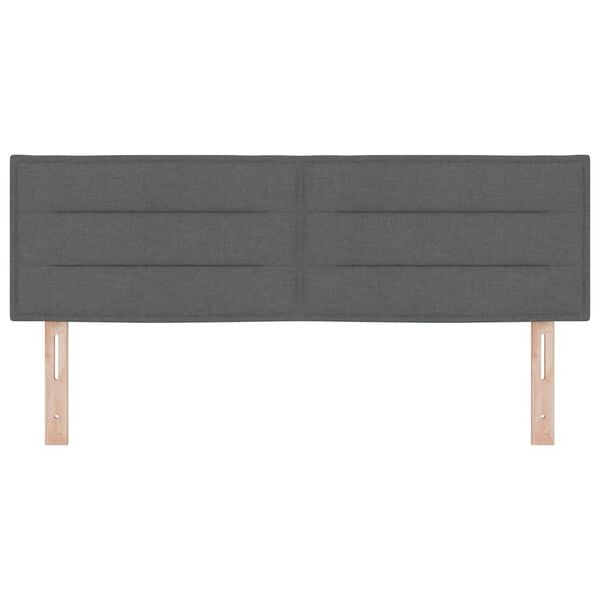 vidaXL Headboard with Headboard Dark Grey 144 cm Faux Leather