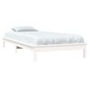 vidaXL Bed Frame without Mattress White Single Solid Wood