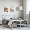 vidaXL Metal Bed Frame without Mattress with Footboard White 135x190cm