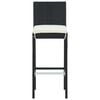 vidaXL Garden Bar Stools with Cushions 4 pcs Black Poly Rattan
