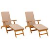 vidaXL Reclining and Folding Sunlounger 2 pcs Solid Acacia Wood