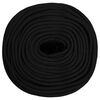vidaXL Work Rope Black 6 mm 100 m Polyester