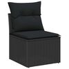 vidaXL Garden Sofa Set with Cushion 7 pcs Black Poly rattan