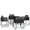 vidaXL 5 Piece Garden Dining Set Black