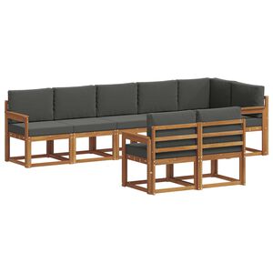 vidaXL Outdoor Sofa Set 8 pcs Natural and Anthracite