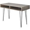 vidaXL Desk with 2 Compartments Grey