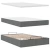 vidaXL Ottoman Bed with Mattress Dark Grey King Single Fabric