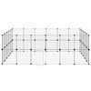 vidaXL 44-Panel Pet Cage with Door Black 35x35 cm Steel