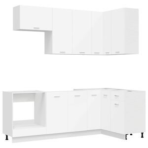 vidaXL Kitchen Unit LYON 8 pcs White Engineered Wood