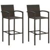 vidaXL 3 Piece Garden Bar Set Poly Rattan Brown