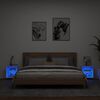 vidaXL Bedside Cabinets with LED Lights Wall-mounted 2 pcs White