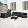 vidaXL 8 Piece Garden Lounge Set with Cushions Black Poly Rattan