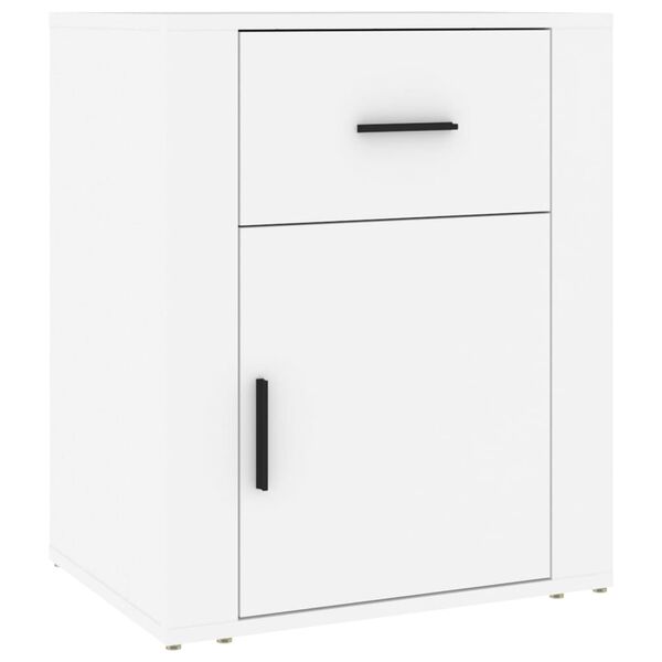 vidaXL Bedside Cabinet White 50x36x60 cm Engineered Wood