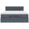vidaXL Ottoman Bed with Mattress Dark Grey Double Velvet