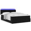 vidaXL Ottoman Bed with Mattress & LEDs Black Queen Velvet
