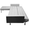 vidaXL Corner Sofa Bed Fabric 218x155x69 cm Black and Grey