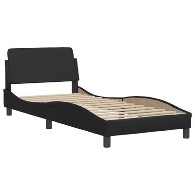 vidaXL Bed Frame with Headboard Black 90x190 cm Faux Leather