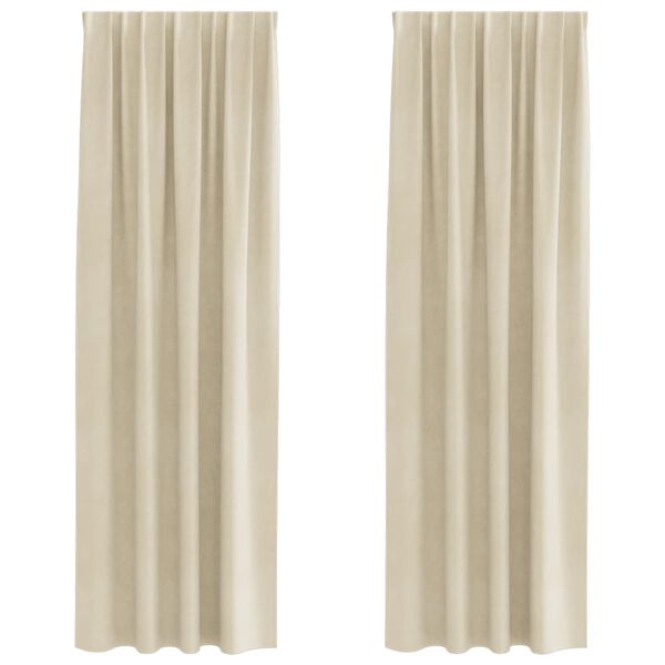 vidaXL Blackout Curtains 2 pcs Cream 140 x 245 cm Velvet