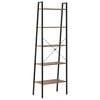 vidaXL 5-Tier Standing Shelf Dark Brown and Black 56x35x174 cm