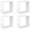 vidaXL Wall Cube Shelves 4 pcs High Gloss White 30x15x30 cm