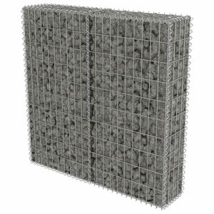 vidaXL Gabion Wall with Covers Galvanised Steel 100x20x100 cm