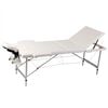 vidaXL Cream White Foldable Massage Table 3 Zones with Aluminium Frame