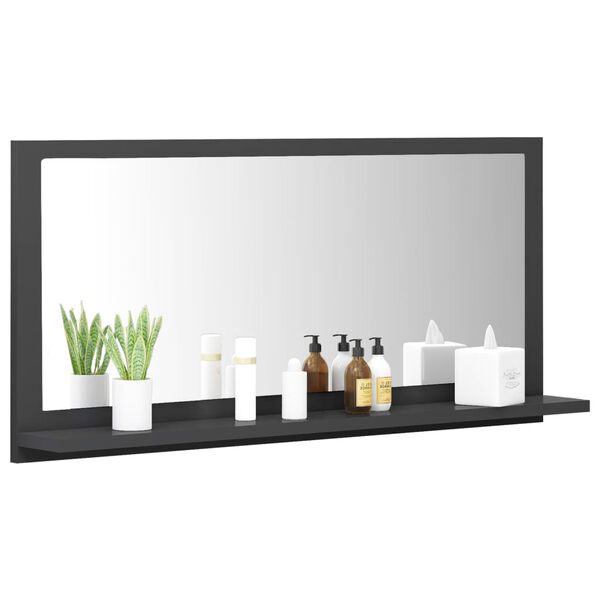 vidaXL Bathroom Mirror Grey 80x10.5x37 cm Engineered Wood