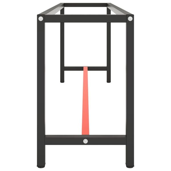 vidaXL Work Bench Frame Matte Black and Matte Red 210x50x79 cm Metal