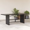 vidaXL Garden Table with Glass Top Black 190x80x75 cm Poly Rattan
