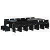 vidaXL 17 Piece Garden Dining Set with Cushions Black Poly Rattan