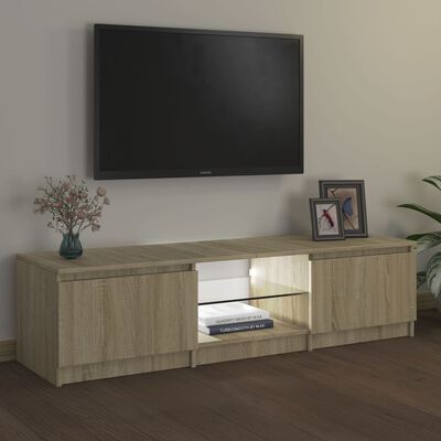 vidaXL TV Cabinet with LED Lights Sonoma Oak 140x40x35.5 cm