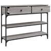 vidaXL Console Table Grey Sonoma 100x25x75 cm Engineered Wood
