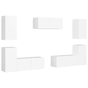 vidaXL TV Cabinet | White | Engineered Wood | Medium | TV Cabinet | Rectangular