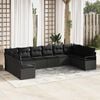 vidaXL Sofa Set with Cushion with Storage 10 pcs Black Poly Rattan