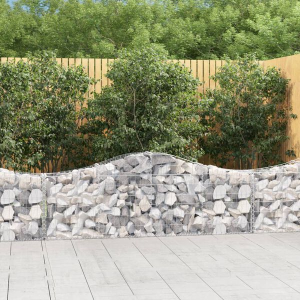 vidaXL Arched Gabion Baskets 11 pcs 200x30x60/80 cm Galvanised Iron