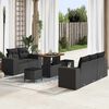 vidaXL Garden Sofa Set with Cushion 8 pcs Black Poly Rattan