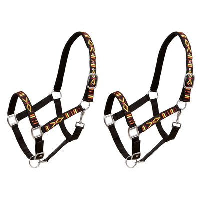 vidaXL Head Collars 2 pcs for Horse Nylon Size Cob Black