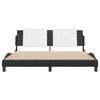 vidaXL Bed Frame without Mattress "Zadar" Black and White 180x200 cm Super King Faux Leather