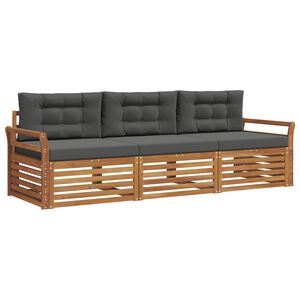 vidaXL Outdoor Sofa Set 3 pcs Natural and Anthracite