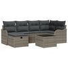 vidaXL Garden Sofa Set with Cushion Manual 7 pcs Grey Poly rattan