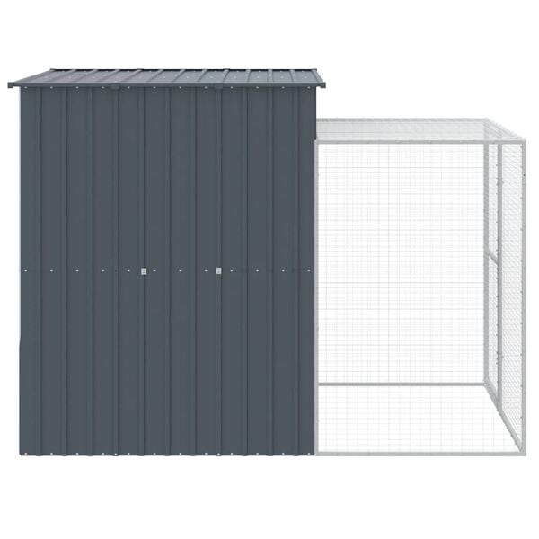 vidaXL Chicken Cage with Run Anthracite 165x251x181 cm Galvanised Steel