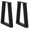 vidaXL Coffee Table Legs V-Shape 2 pcs Black 38x(42-43.3) cm Steel