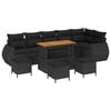 vidaXL Garden Sofa Set 10 pcs 10-Seater Black Poly Rattan