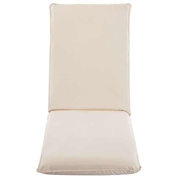 vidaXL Foldable Sunlounger Oxford Fabric Cream White